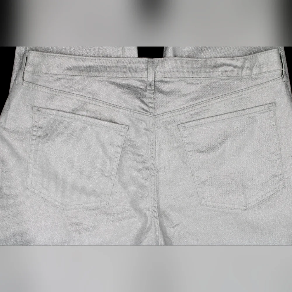 Old Navy Women’s Size 18 High-Rise OG Loose Glitter Jeans – White - Picture 6 of 8